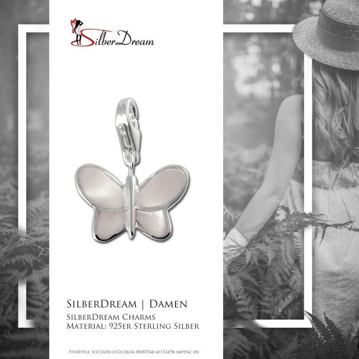 SilberDream Charm Schmetterling perlmutt weiB 925er Silber FC1041W