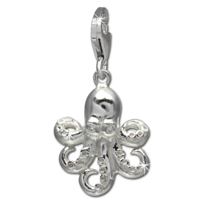 SilberDream Charm Seepferd Zirkonia 925 Silber Armband Anhänger FC682