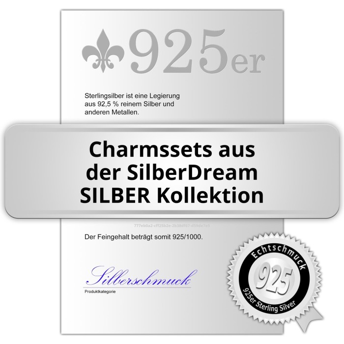 SilberDream Kinder Set Kette + Charm Smiley 925 Silber FCA124