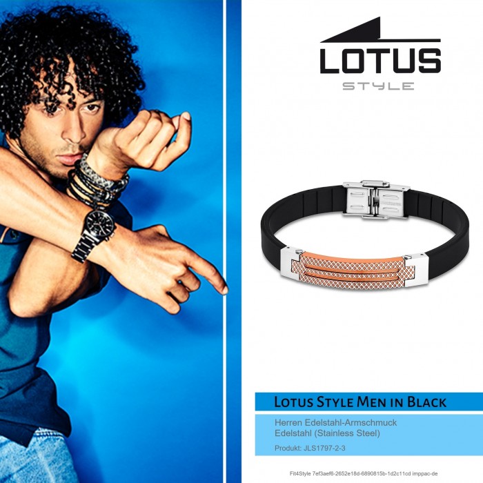 LOTUS Style Armband Herren LS1797-2/3 Edelstahl schwarz roségold JLS1797-2-3