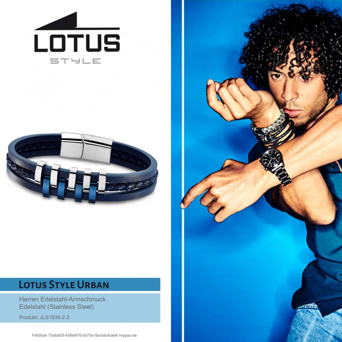 Lotus Style Armband Herren Edelstahl silber, blau LS1838-2/2 Urban  JLS1838-2-2