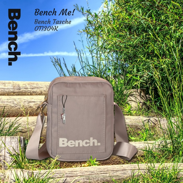 Bench Mini Umhangetasche Nylon Schultertasche Cross Body hellgrau OTI304K
