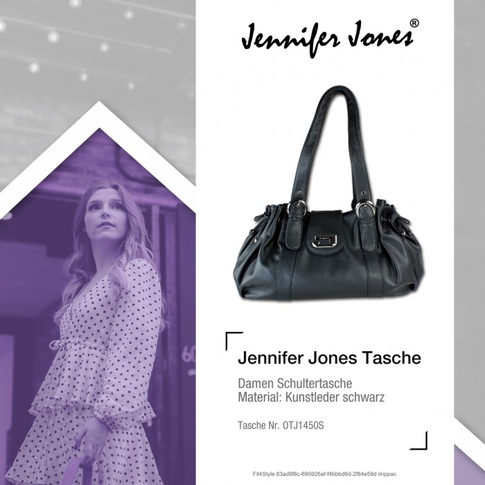 Jennifer Jones stylischer Cityrucksack Kunstleder schwarz Damen OTJ6560S 
