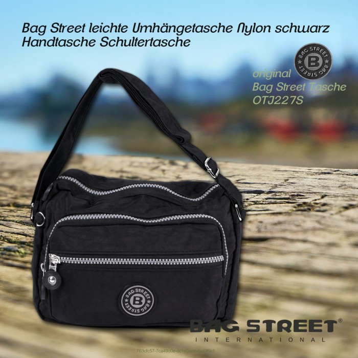 Messenger Bag Handtasche Umhängetasche Bag Street Nylon 2223 Schwarz leicht 