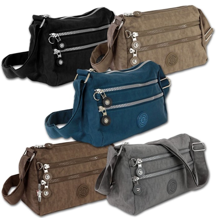 Bag Street Umhängetasche Nylon navy blau Sportliche Damen Handtasche OTJ229B