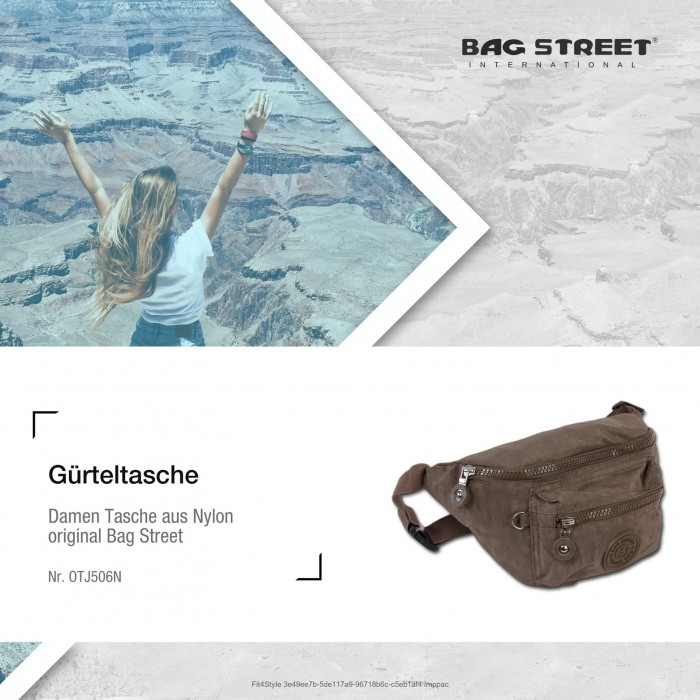 Bauchtasche Gürteltasche Hüfttasche BAG STREET Neu Braun Nylon Bauchgurt Tasche 