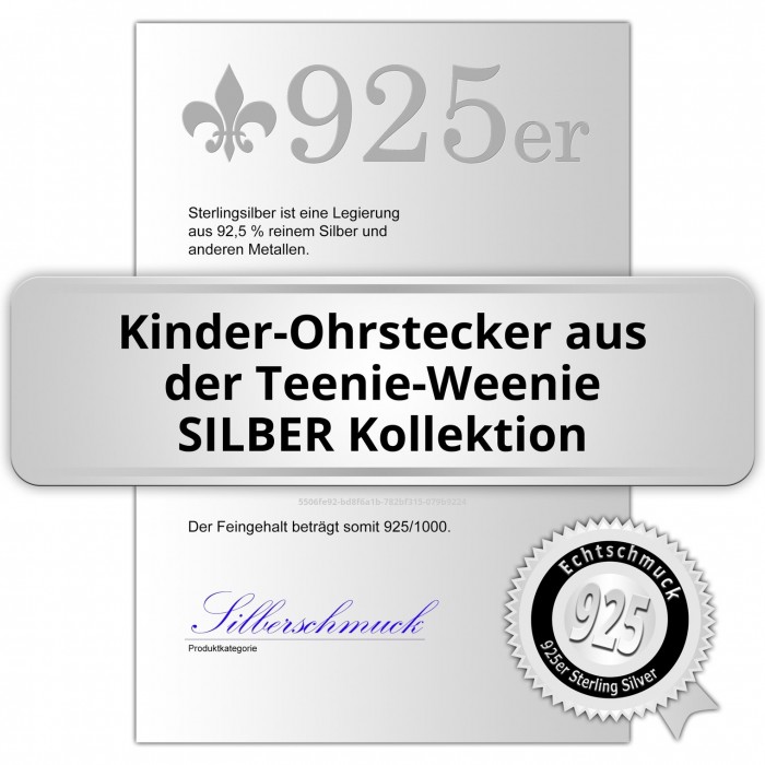 Ohrringe für Kinder Ohrstecker 925 Sterling Silber Rund schwarz SDO252S 