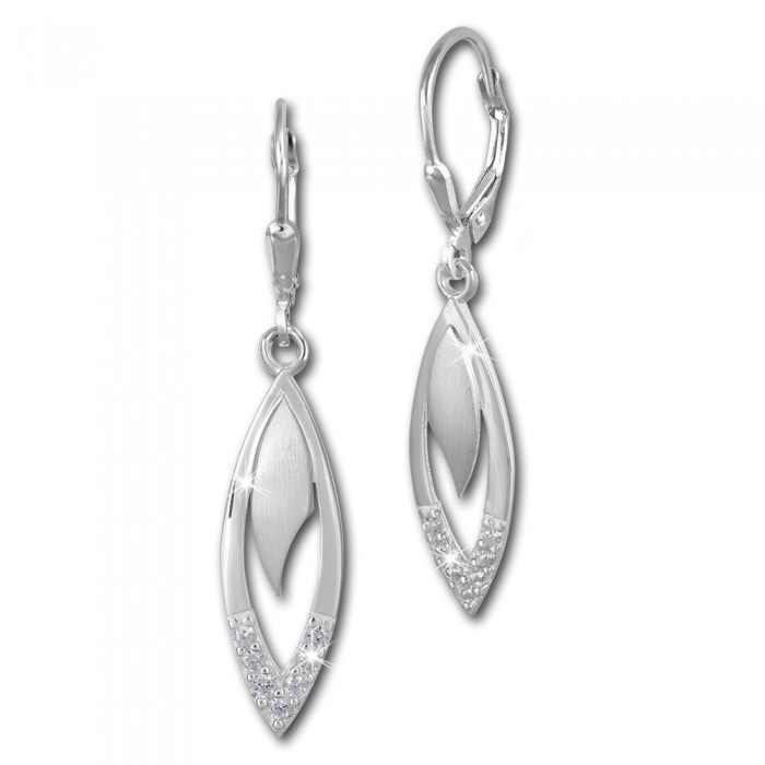 SilberDream Ohrring Triangel Zirkonia weiß 925 Ohrhänger SDO546W