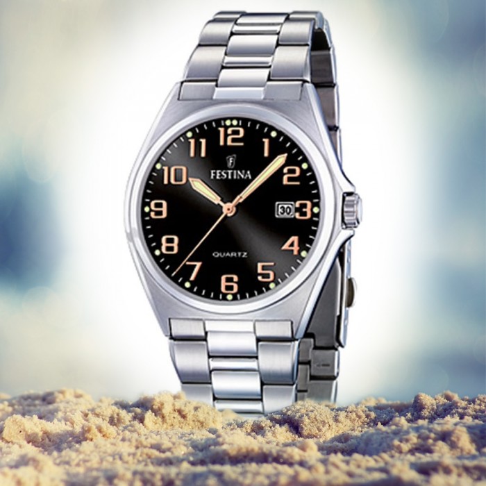 Uhr UF16374/8 FESTINA analog Quarz Herren-Armbanduhr Klassik Edelstahl