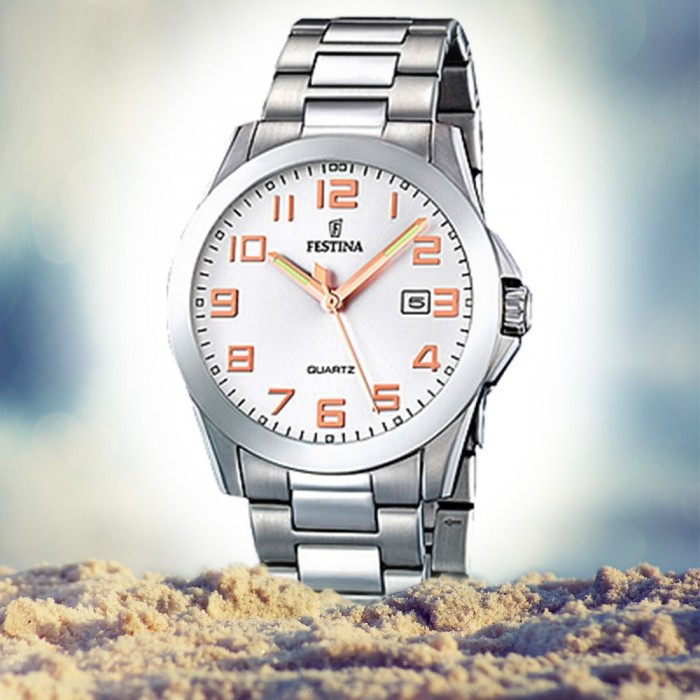 FESTINA Klassik Edelstahl Uhr analog UF16376/3 Quarz Herren-Armbanduhr
