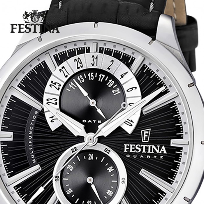 Klassik Multifunktionsuhr FESTINA Klassik UF16573/3 schwarz Uhr Herrenuhr Quarz