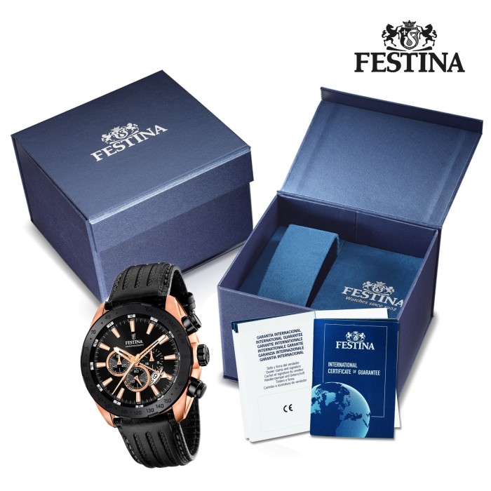 Festina Herren Uhr Special Edition Chronograph Quarz Leder schwarz UF16900 1