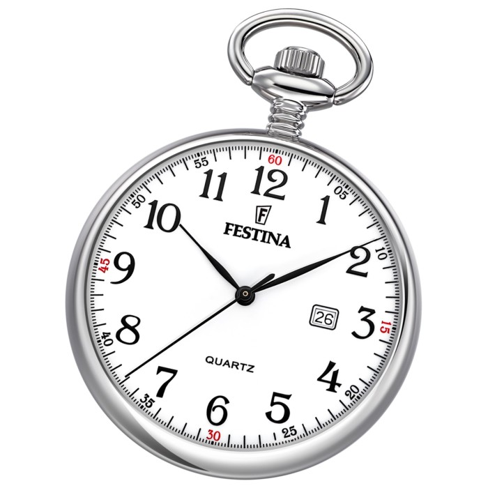 Festina Herren Taschenuhr Kette Quarz Analog mit Edelstahl F2019/1 UF2019/1