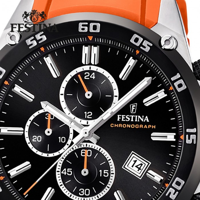 Herren The Festina PU Quarz Originals F20330/4 Armbanduhr UF20330/4 orange