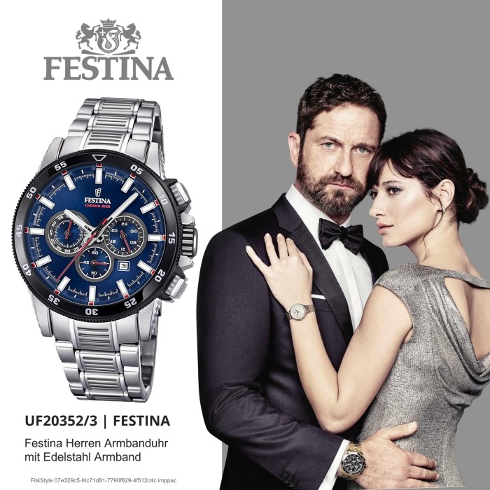 Festina Herren Armbanduhr Chrono Bike F20352 3 Quarz Edelstahl silber UF20352 3