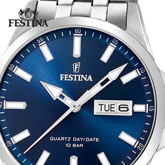 Festina Herren F20357/3 Armbanduhr Klassik UF20357/3 silber Edelstahl Quarz