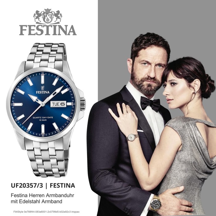 Festina Herren Armbanduhr Klassik F20357/3 Quarz Edelstahl silber UF20357/3 | Quarzuhren