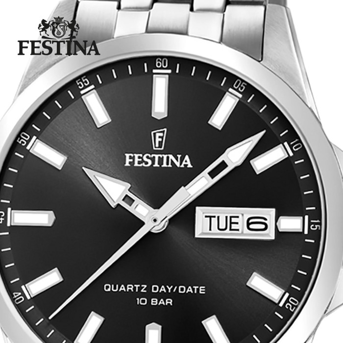 Festina Herren Armbanduhr Klassik F20357/4 Quarz Edelstahl silber UF20357/4