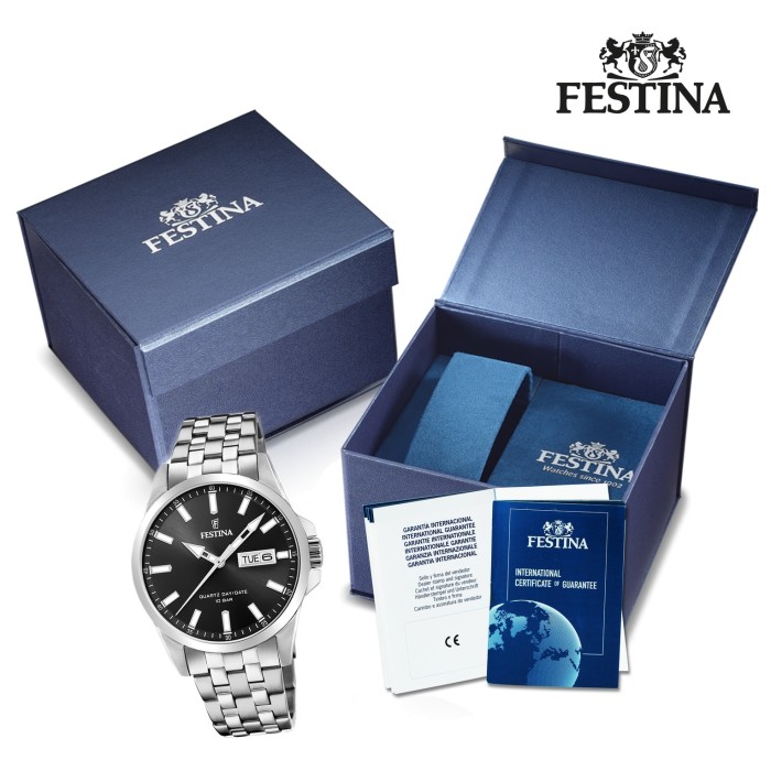 Festina Edelstahl F20357/4 Klassik Quarz UF20357/4 Herren Armbanduhr silber