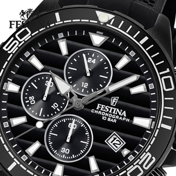 Festina Herren Armbanduhr The Originals F20369 1 Quarz PU schwarz UF20369 1