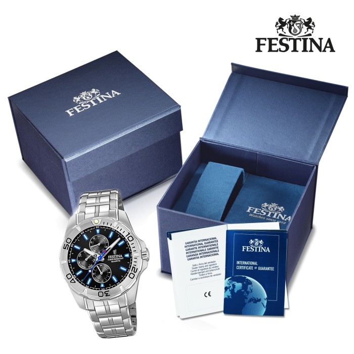 Festina Herren Armbanduhr Multifunktion F20445/6 Edelstahl silber UF20445/6