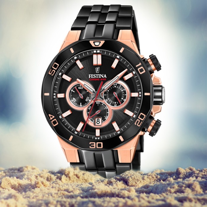 Festina Herren Armbanduhr Chrono Bike F20451 1 Quarz Edelstahl schwarz UF20451 1