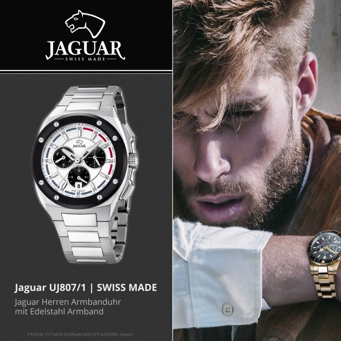 Quarz Executive Edelstahl Saphirglas UJ807/1 silber Herren-Armbanduhr Jaguar