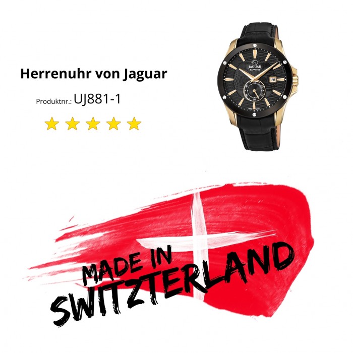 Jaguar Herren Armbanduhr ACM J881/1 Analog Leder schwarz UJ881/1