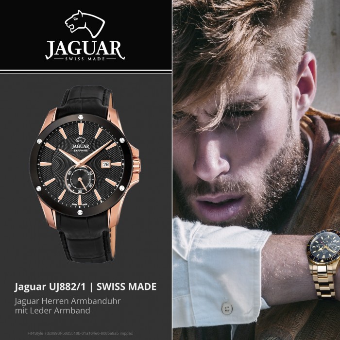 Jaguar Herren Armbanduhr ACM J882/1 Analog Leder schwarz UJ882/1