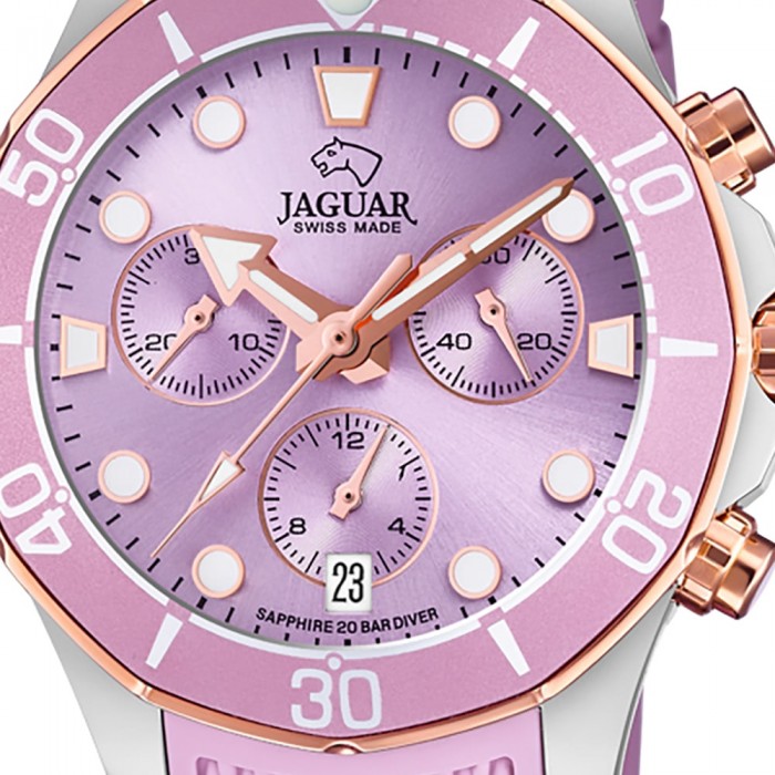 Jaguar Damen Armbanduhr Cosmopolitan J890/2 Chronograph Leder lila UJ890/2