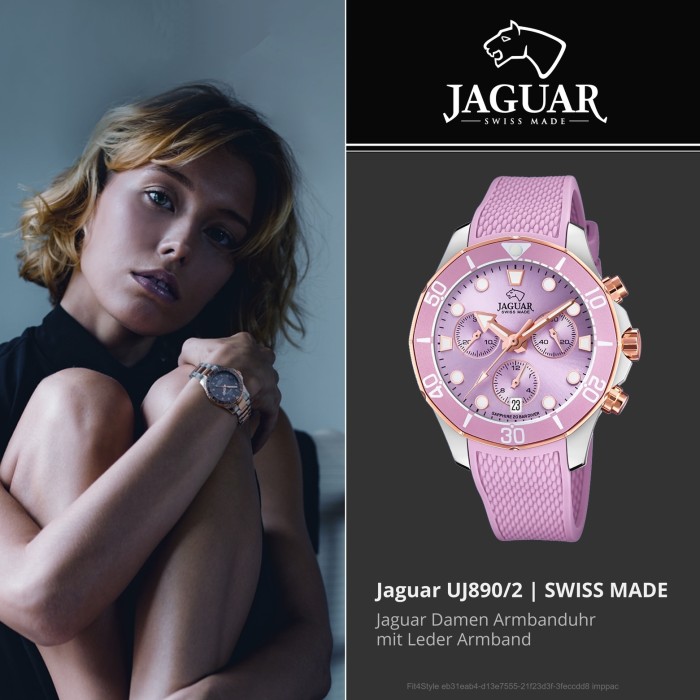 Jaguar Damen Armbanduhr Cosmopolitan J890/2 Chronograph Leder lila UJ890/2