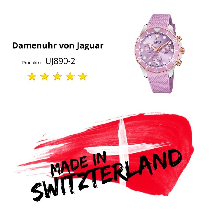 Jaguar Damen Armbanduhr UJ890/2 Leder J890/2 lila Cosmopolitan Chronograph