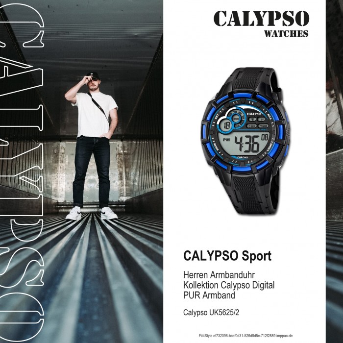 digital Multifunktion Herren-Armbanduhr PU UK5625/2 Quarz Calypso