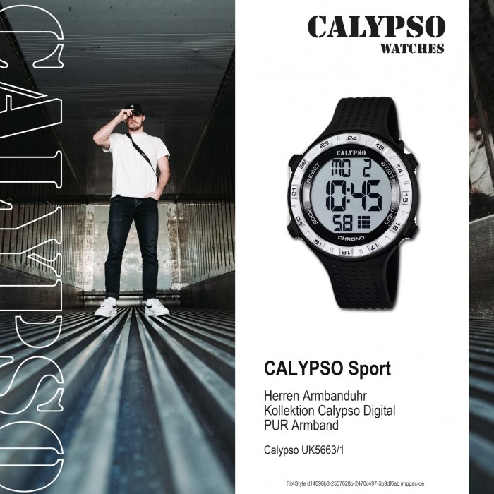 CALYPSO Herren-Uhr - Sport - digital - Quarz - PU - UK5663/1 | Quarzuhren