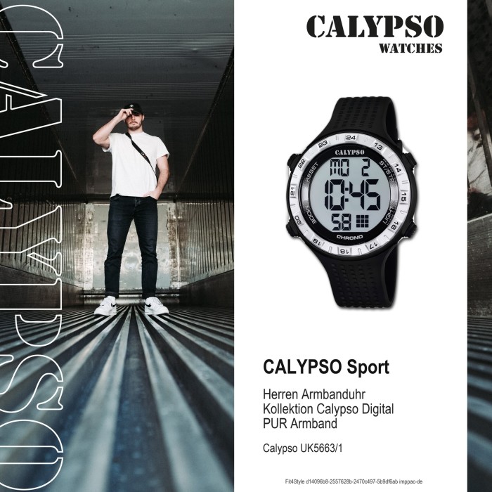 CALYPSO Herren-Uhr - Sport - digital - Quarz - PU - UK5663/1