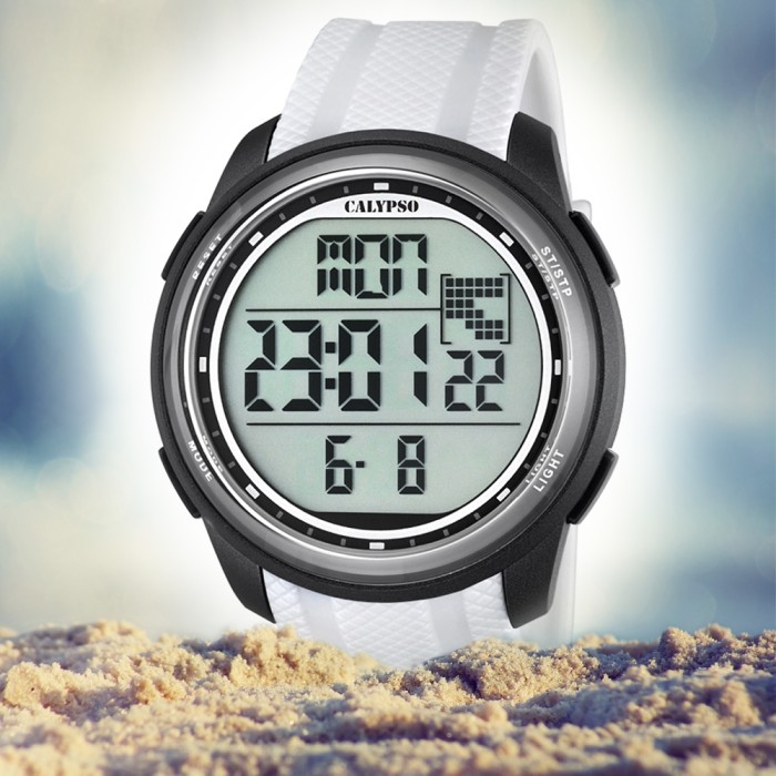 Calypso Herren Armbanduhr Digital for Man digital Quarz PU weiB UK5704 5