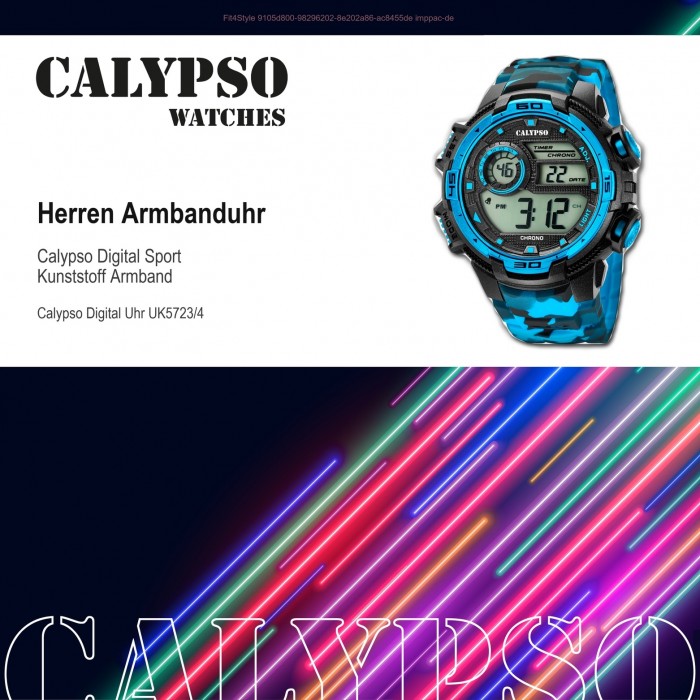 Digital Herren for blau K5723/4 Armbanduhr Quarzuhr Man schwarz Calypso UK5723/4
