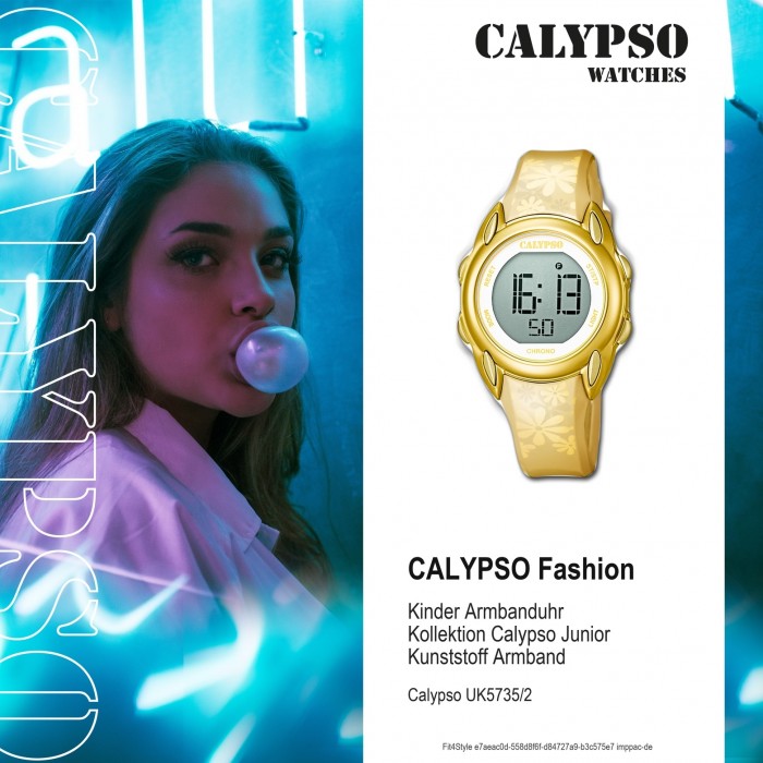 Calypso Kinder Armbanduhr Digital Crush K5735/2 Quarz-Uhr PU gold UK5735/2