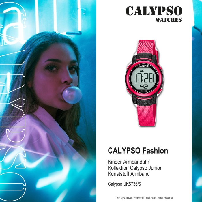Calypso Kinder Armbanduhr Digital Crush K5736 5 Quarz Uhr PU pink