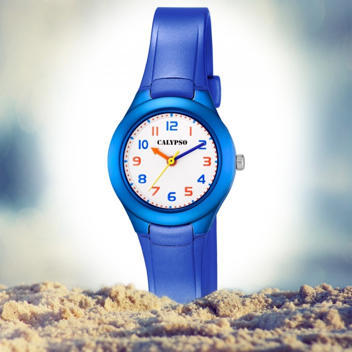 Calypso Kinder Armbanduhr Sweet Time K5749/6 Quarz-Uhr PU blau UK5749/6