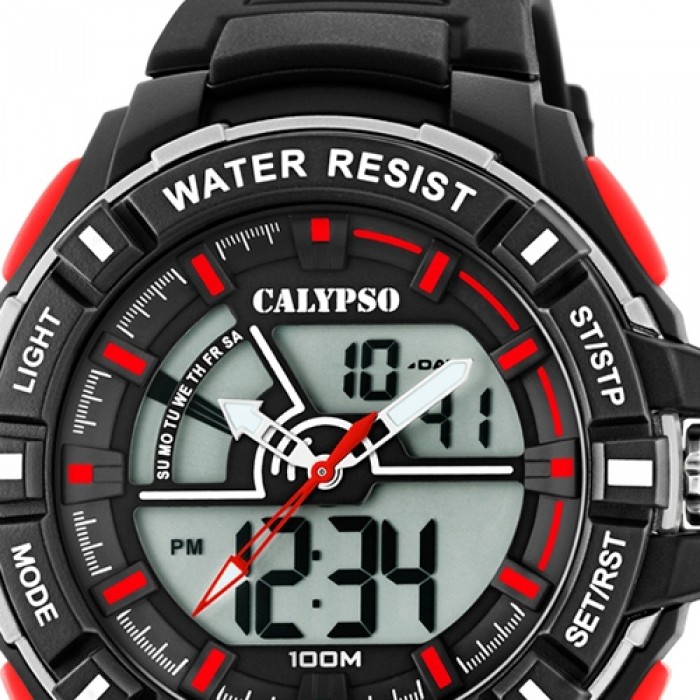 Herren Calypso UK5769/6 PU Style schwarz Street Armbanduhr K5769/6 Quarz-Uhr