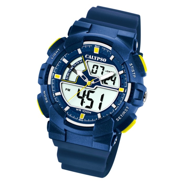 Calypso Herren Armbanduhr Street Style K5771/3 Quarz-Uhr PU blau UK5771/3