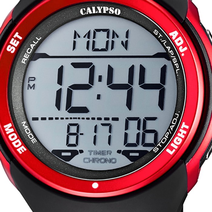 Calypso Herren Armbanduhr K5807/3 Digital Kunststoff schwarz rot UK5807/3