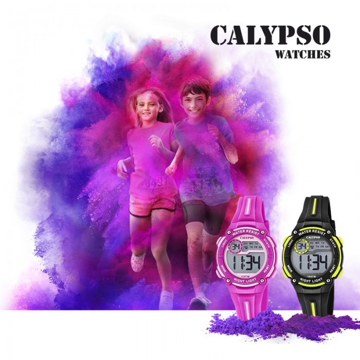 Kinder Crush Digital Calypso UK6068/5 K6068/5 schwarz Quarz Armbanduhr PU