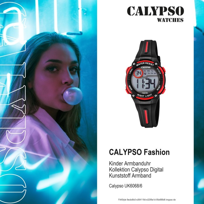 Calypso Kinder Armbanduhr Digital Crush K5736/4 Quarz-Uhr PU lila