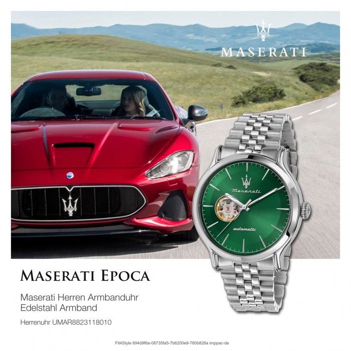 Herren Epoca silber Armbanduhr Auto Maserati Edelstahl UMAR8823118010