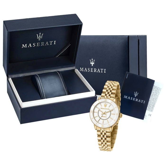 Maserati Damenuhr SUCCESSO SOLAR Chrono Edelstahl gold UMAR8853145502