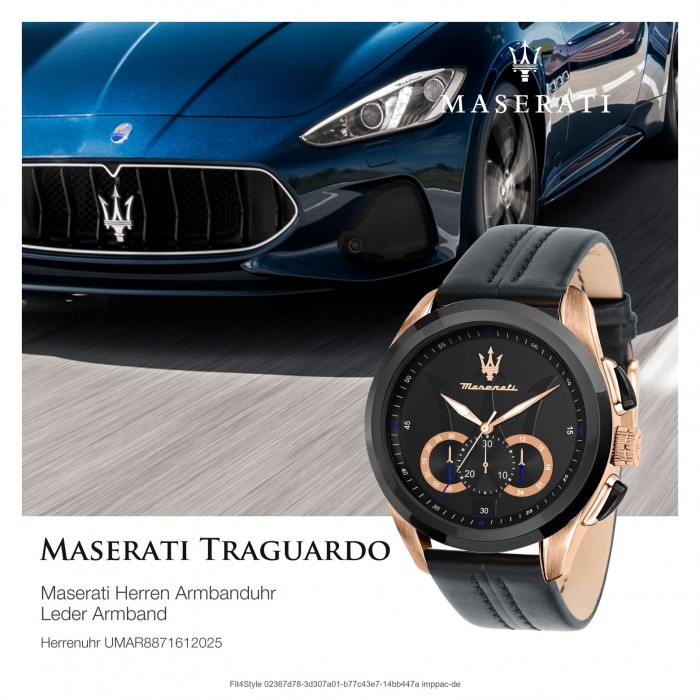Maserati Herren Armbanduhr TRAGUARDO Leder UMAR8871612025 Chrono