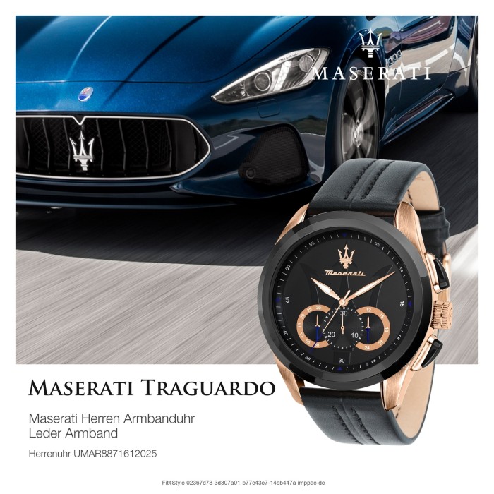 Maserati Herren Armbanduhr TRAGUARDO Chrono UMAR8871612025 Leder