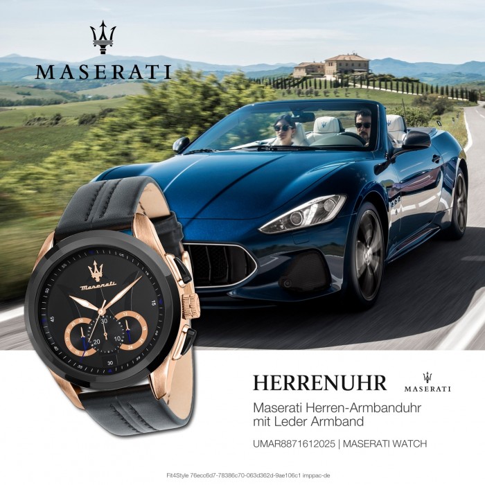 UMAR8871612025 TRAGUARDO Chrono Armbanduhr Leder Herren Maserati